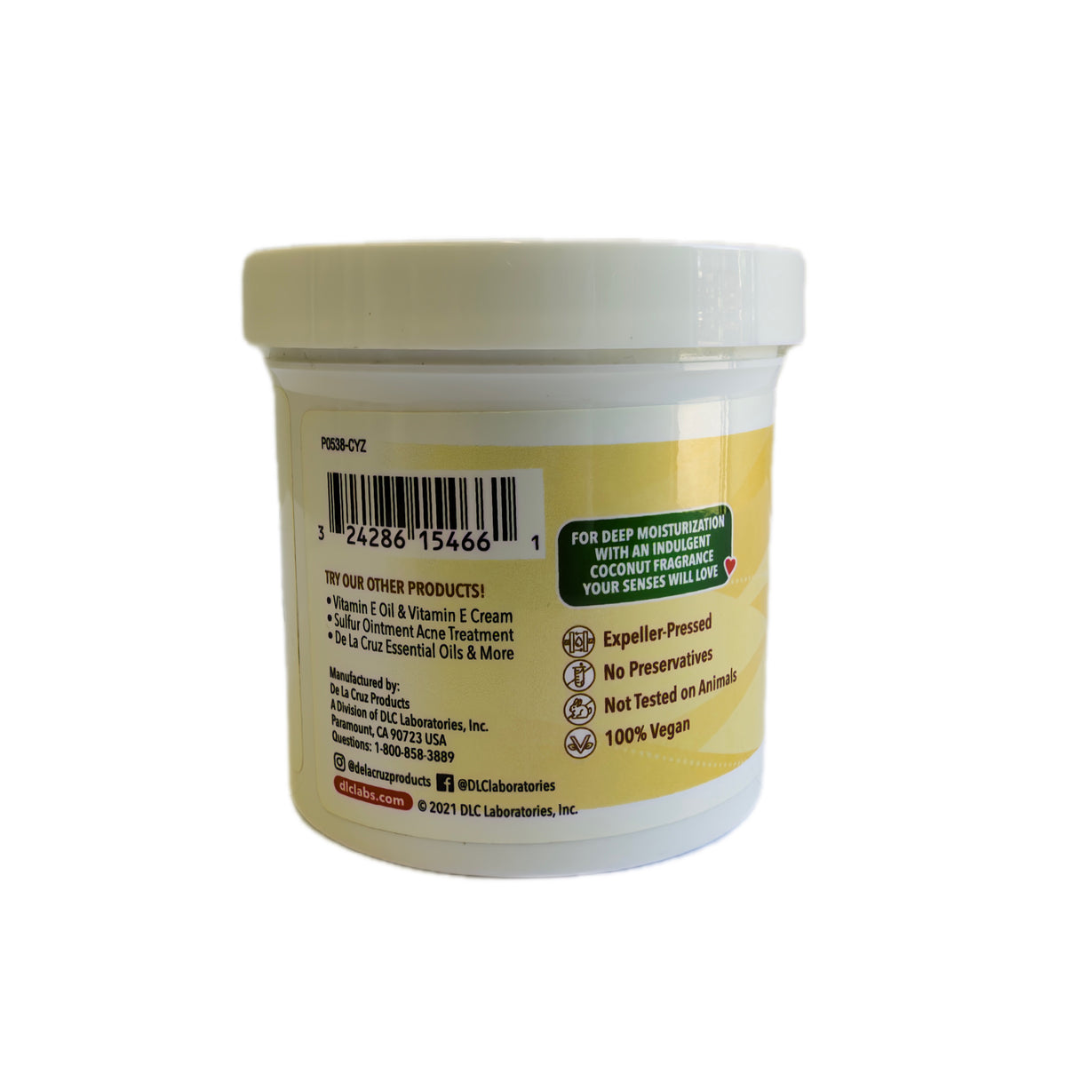 Aceite de coco humectante para cabello y piel, tarro de 5.5 oz (156 g)