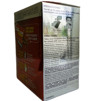Complejo de Vitaminas B con Ginseng Americano, Asiático y Eleuthero – 12 Sobres Líquidos de 10 mL