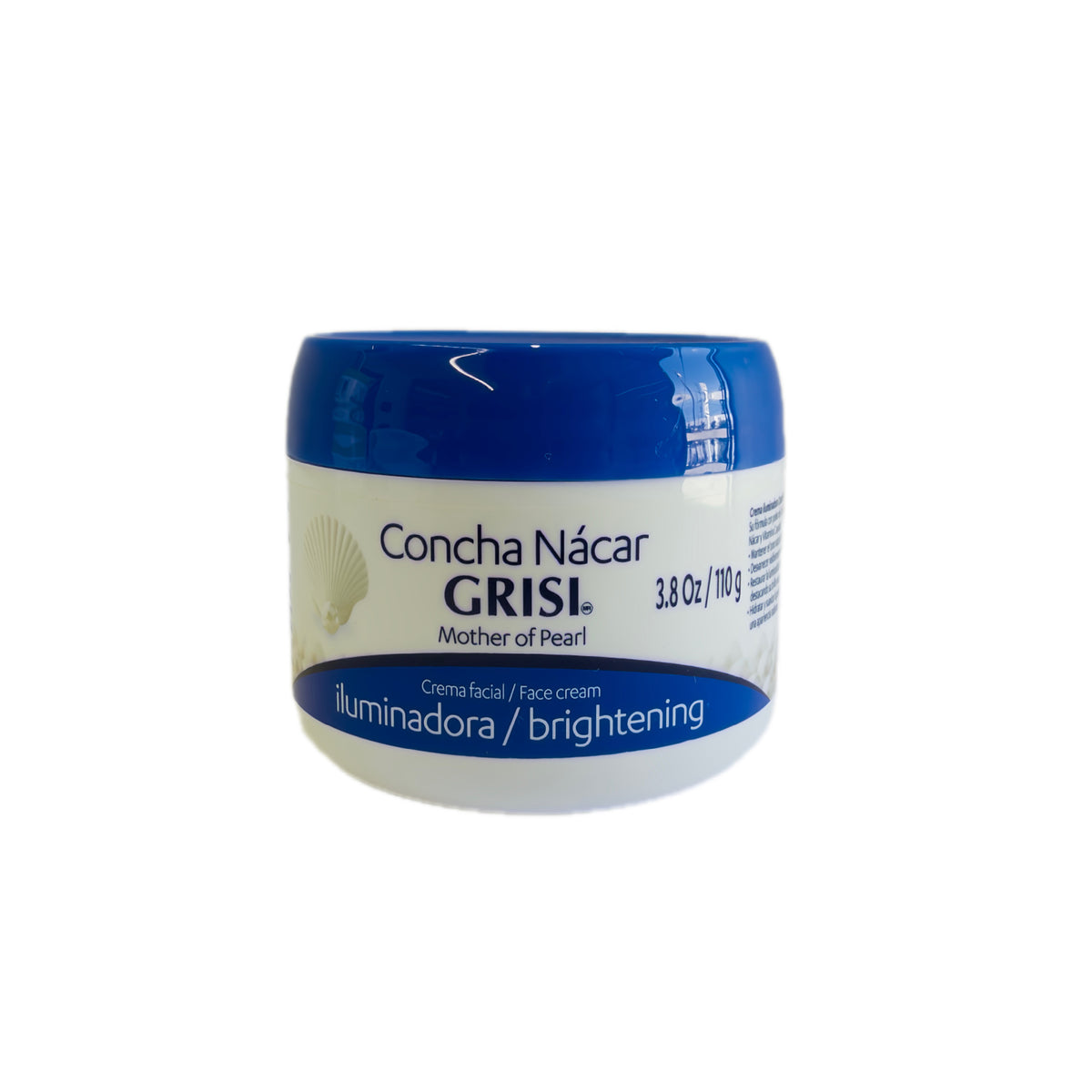 Crema facial con polvo de concha nácar y vitamina C para rostro y cuello – Tarro 3.8 oz (110 g)